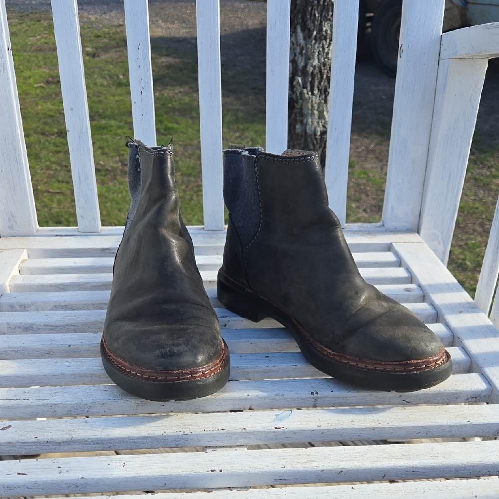 Clarks Dark Leather Ankle Boots